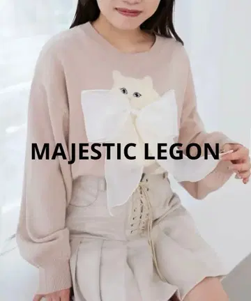 즉시 구매 OK MAJESTIC LEGON/고양이 리본/니트탑/M/753