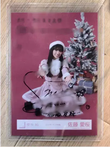 사쿠라자카46 사토 마오 친필 사인 브로마이드 2025 산타 의상
