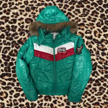 인기 y2k 퍼 포함 다운 자켓 emerald green