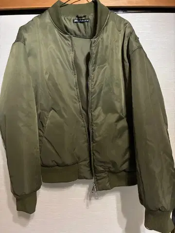 ZARA MA-1 플라이트 자켓 카키 남성용 L