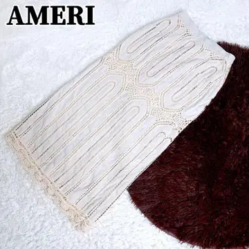 레어 AMERI SUEDE EMBROIDERY LACE SKIRT
