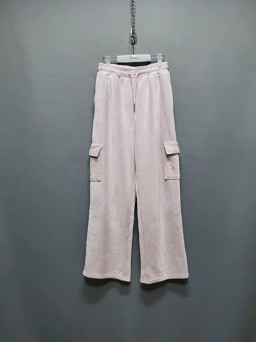 Fleece Corduroy Cargo Banding Pants
