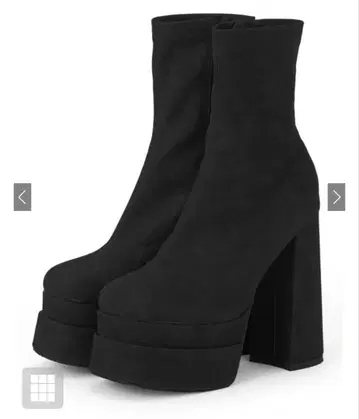 GRL 그레일 청키힐 통굽 숏부츠 22.5cm 블랙