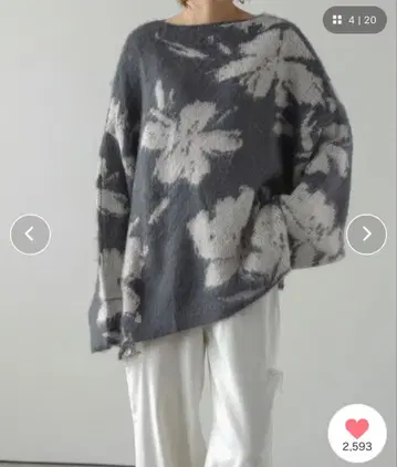 꽃무늬 오버사이즈 니트 스웨터