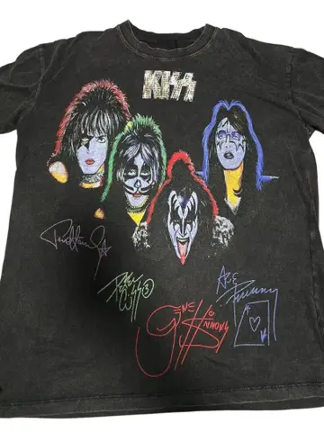 KISS 사인 포함 T셔츠 양면