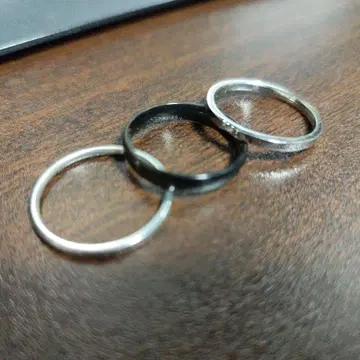 실버 블랙 반지 3개 세트