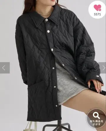 mystic 카라 부착 퀼팅 자켓