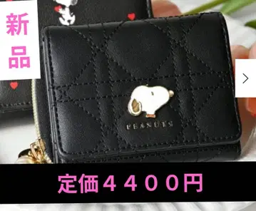 PEANUTS 스누피 3단 폴더형 지갑 블랙