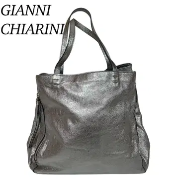 J994 잔니 키아리니 가죽 핸드백 실버 여성용