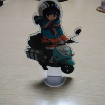 바이크를 탄 캐릭터 아크릴 스탠드 유루캠 시마 린 15cm