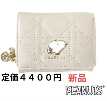 PEANUTS 스누피 3단 폴더형 지갑 아이보리