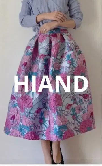 즉시 구매 OK HIAND/미디/애매한 길이 스커트/스커트/꽃무늬/758