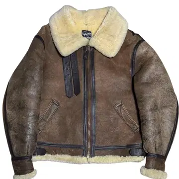 AVIREX 미국제 B-3 봄버 자켓 리얼 무스탕 42 브라운