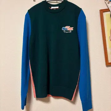 LACOSTE 패널 배색 에시컬 울 니트 스웨터 라코스테