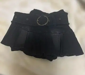 미니 스커트 블랙 데님 원단