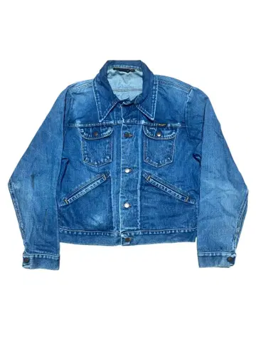 70s 랭글러 124mj 126mj 데님 자켓 삼각형 블랙 택