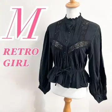 RETORO GIRL 레트로걸 블랙 레이스 블라우스 펑펑 걸리시