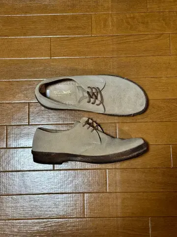 베이지 스웨이드 가죽 신발 레이스업 슈즈