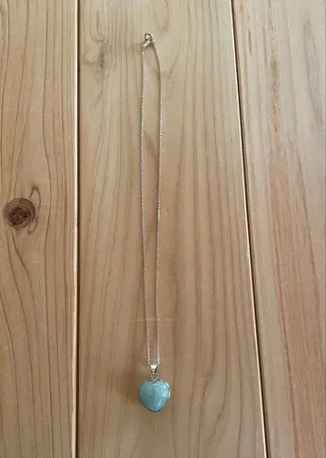 스카이블루 하트 펜던트 목걸이