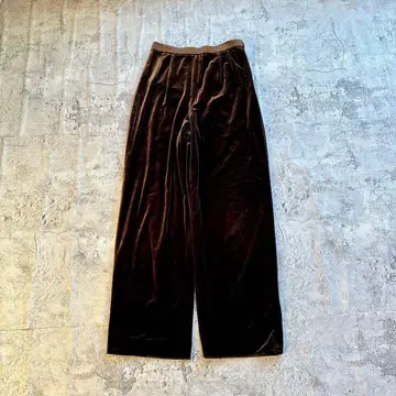 벨로아 팬츠 벨벳 브라운 스트레이트 광택 키레메 이지 팬츠