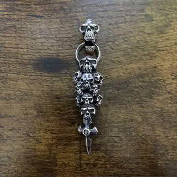 스컬 실버 925 목걸이 탑