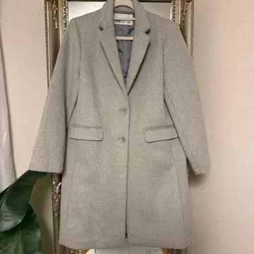 NATURAL BEAUTY BASIC 그레이 체스터 코트 울 혼방