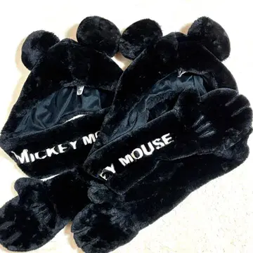 [ 새상품급 ] 디즈니 미키 보들보들 후드 머플러 페어