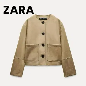 새상품 ZARA 페이크 스웨이드 자켓 코트 L 완판템