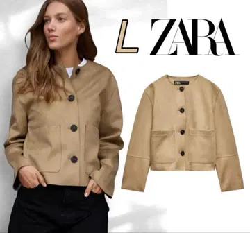 새상품 ZARA 페이크 스웨이드 자켓 코트 L 완판템