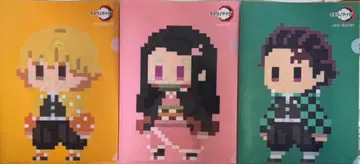 [ 레어, 새상품급 ] 귀멸의 칼날 도트 그림 시리즈 미니 클리어 파일