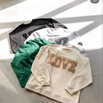 완판템 mite flower logo sweat 그레이