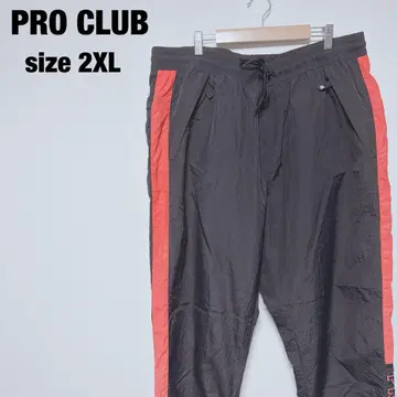 PRO CLUB 나일론 조거 팬츠 2XL 블랙/오렌지