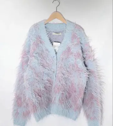 이즈스칼라 마블 무늬 샤기 니트 가디건