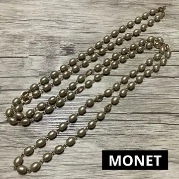 새상품급 MONET 모네 모조 진주 스톤 롱 목걸이