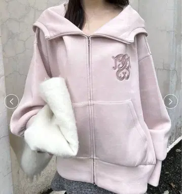 [ 2025AW ] SNIDEL 볼륨 후드티 핑크 라메