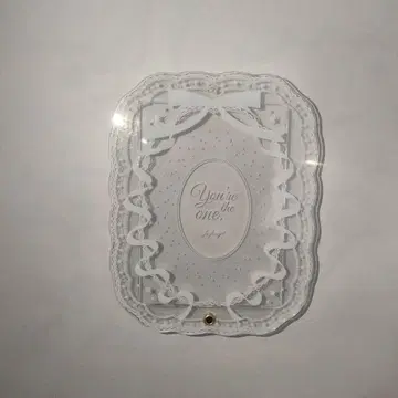 후쿠야 포토 카드 아크릴 프레임 그라데이션 레이스 화이트