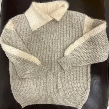 이탈리아제 울 케이블 짜임 니트 스웨터