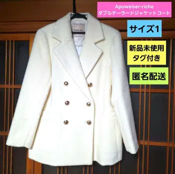 아푸와이저 리셰 테일러드 자켓 코트 화이트 골드 버튼 새상품 S사이즈