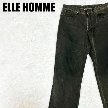 엘르 옴므 남성용 블랙 청바지 스트레이트 데님 팬츠 [ 259 ]