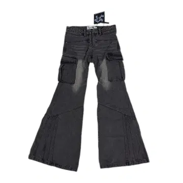 부츠컷 카고 데님 다크 그레이 미사용 택 포함