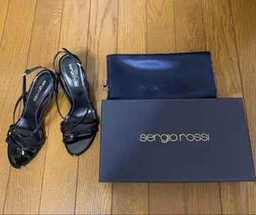 sergio rossi 천연 가죽 샌들 36 블랙