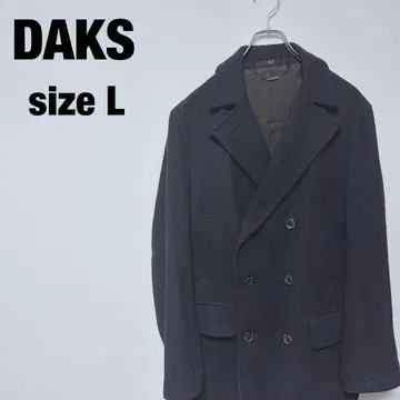 DAKS 캐시미어 혼방 더블 브레스트 체스터 코트 L