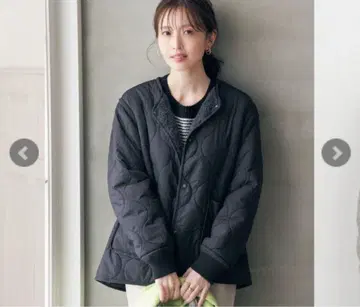 이카 리버서블 퀼팅 보아 블루종 블랙 x 그레이 M