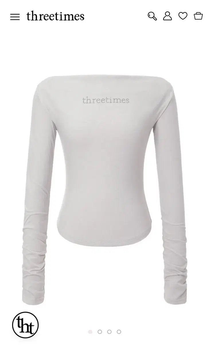 Threetimes blush tee - light gray