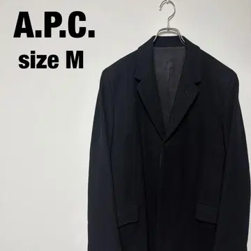 A.P.C. 프랑스제 블랙 레이온 체스터 코트 M