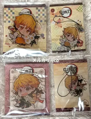 귀멸의 칼날 아가츠마 젠이츠 탄생화 체인 컬렉션 아크릴 스탠드 스트랩