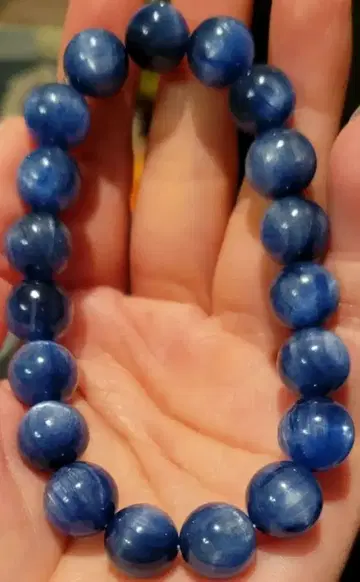 천연 최상급 캐츠아이 블루 카이아나이트 팔찌 10mm