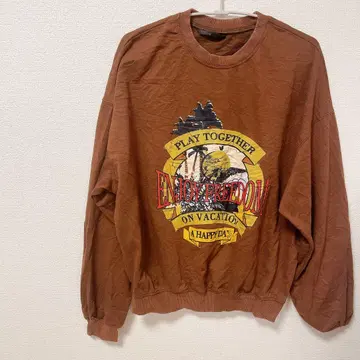 트레이닝복 [ FREE ] 그래픽 영문 브라운