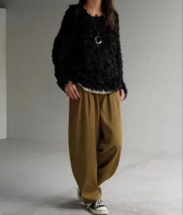 시착만 한 상품! 코쿤 여성용 와이드 팬츠 기모 체형 커버 카멜