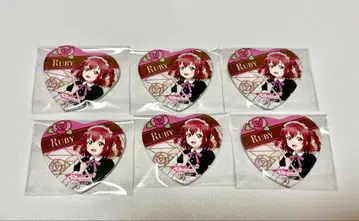 Aqours 쿠로사와 루비 하트형 캔뱃지 gigo 메이드 러브 라이브
